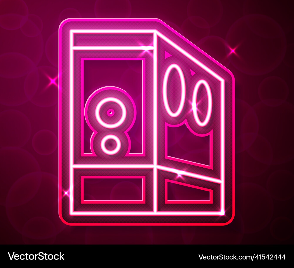 Glowing neon line case of computer icon isolated Vector Image