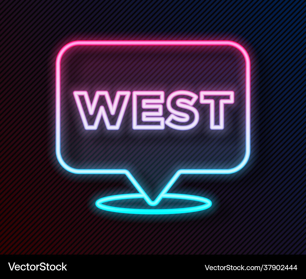 Glowing neon line pointer to wild west icon Glowing neon line pointer to wild west icon vector image