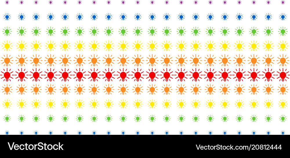 Light bulb shape halftone spectral array Light bulb shape halftone spectral array vector image