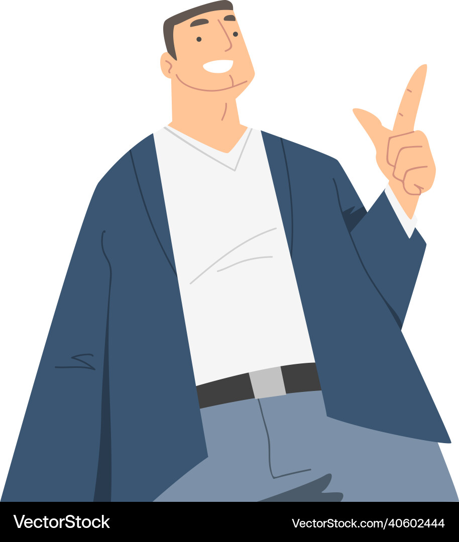 Man character in formal suit standing and smiling vector image