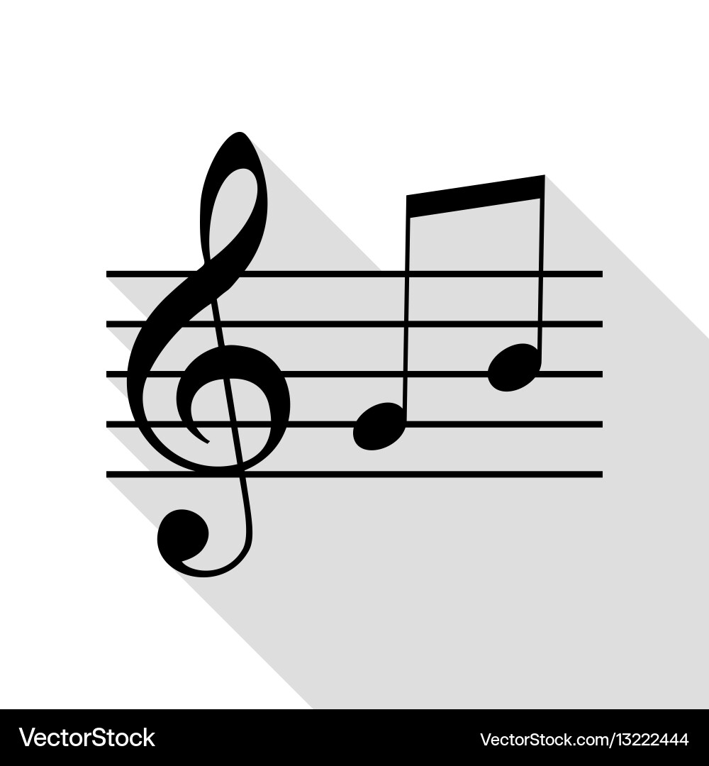 Music Notation: G-Clef and Notes Vector Image