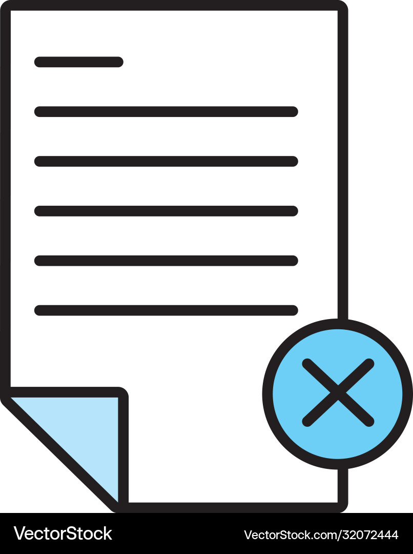 Paper document with bad symbol line and fill style Vector Image