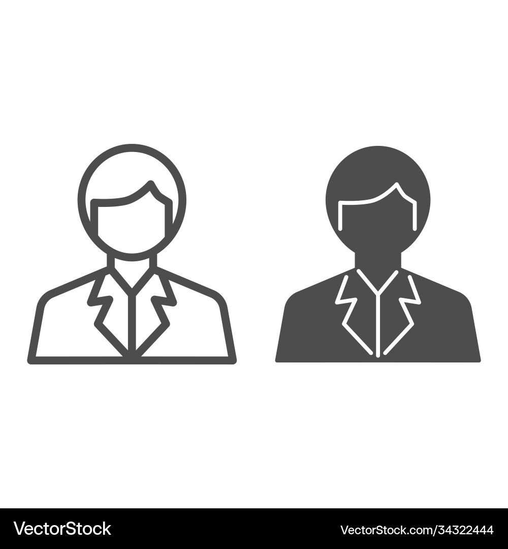 Scientist line and solid icon science concept Scientist line and solid icon science concept vector image