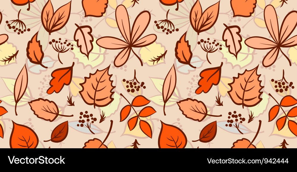 Seamless autumn leaves texture pattern background Vector Image