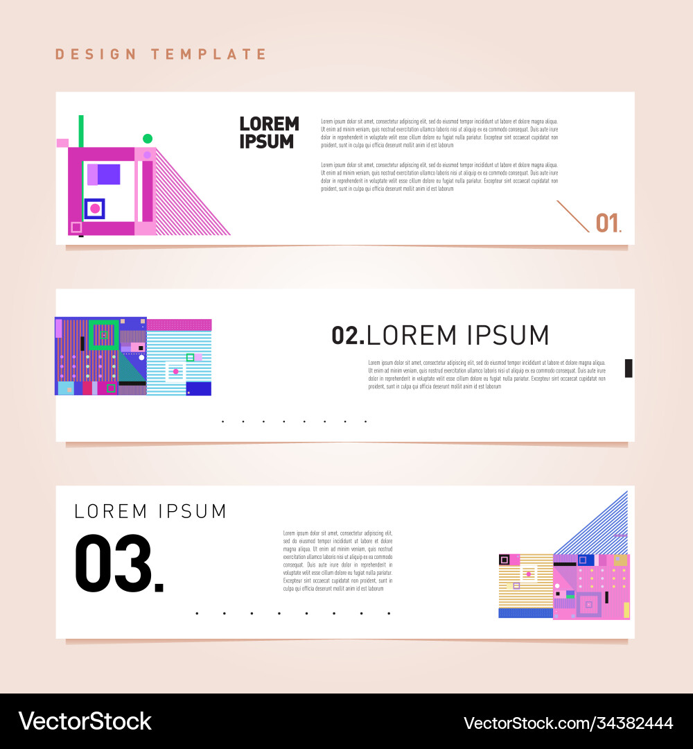 Set abstract banner web design template retro Set abstract banner web design template retro Vector Image