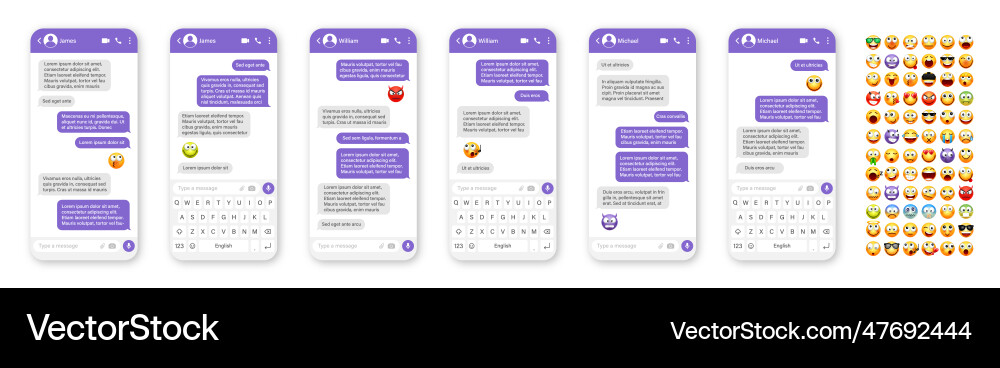 Smartphone Messaging App Benutzeroberfläche Design Smartphone Messaging App Benutzeroberfläche Design vektorbild