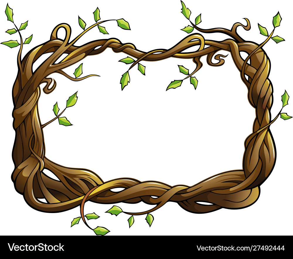 Tree Branch Frame with Leaves Vector Image