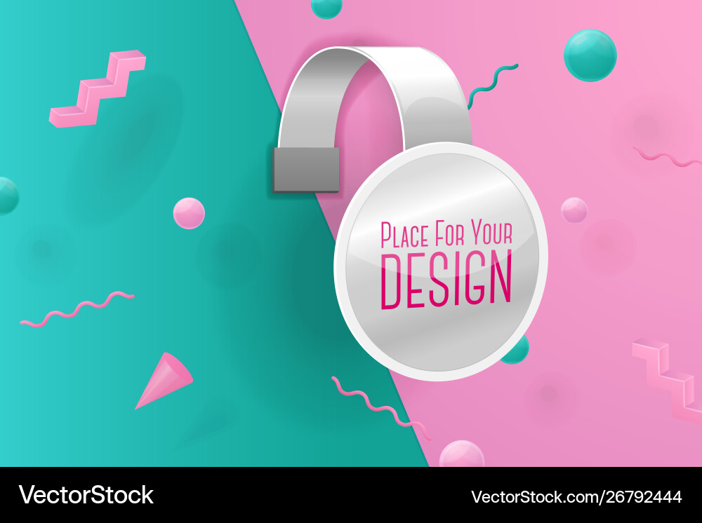 Wobbler abstract scene with text and border Vector Image
