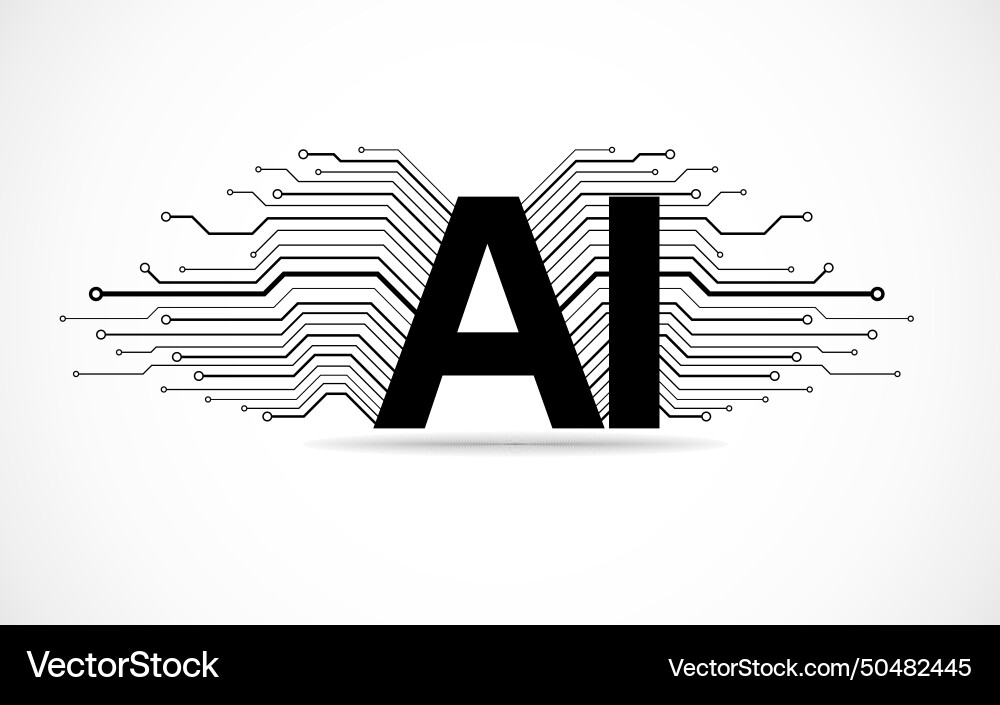 Artificial intelligence with circuit board Artificial intelligence with circuit board vector image