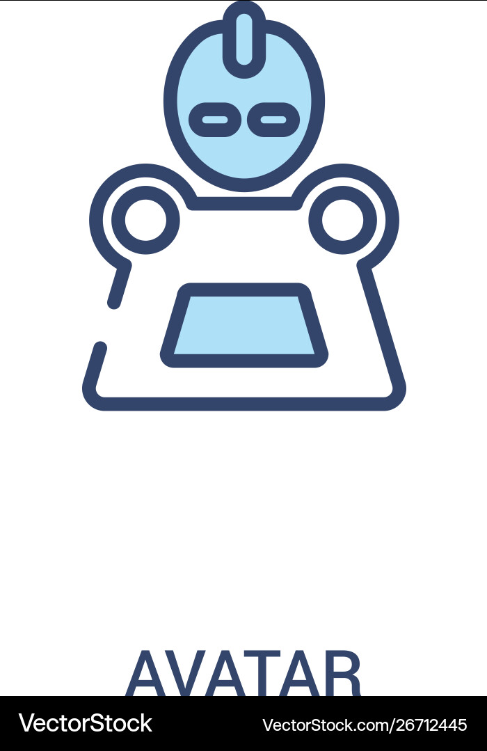 Avatar concept 2 colored icon simple line element Avatar concept 2 colored icon simple line element Vector Image