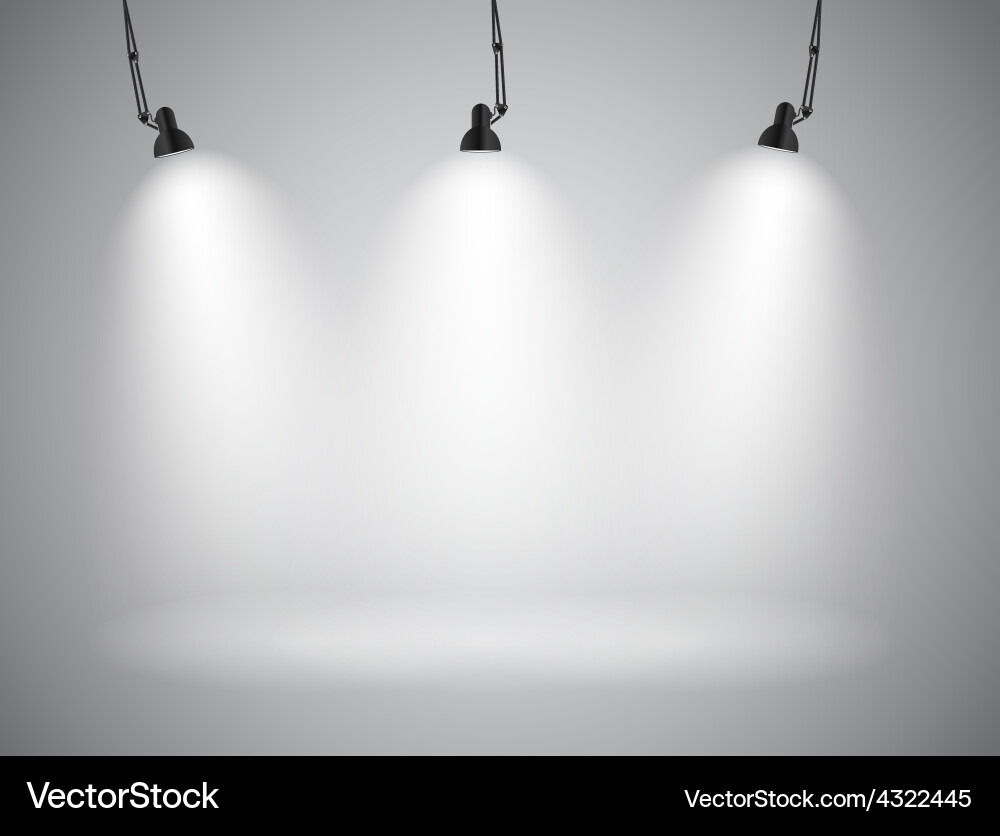 Background with lighting lamp empty space Vector Image