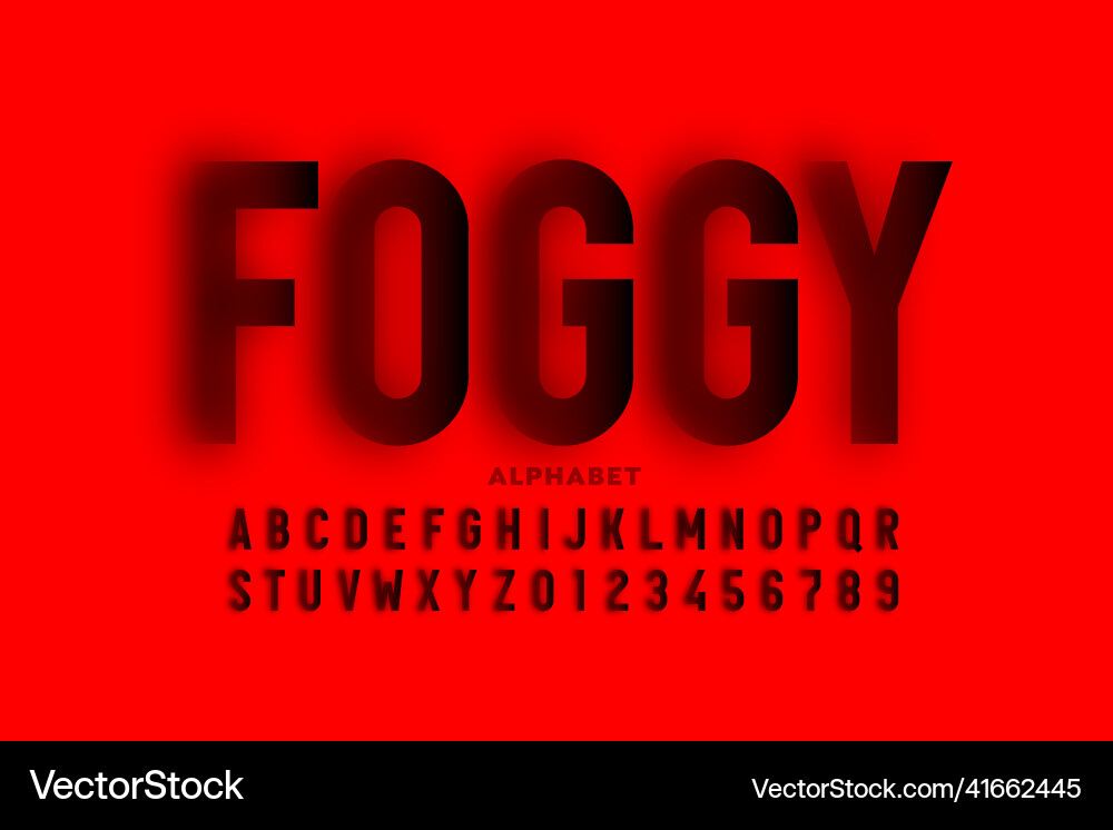 Blurry Alphabet Font with Fog Effect vector image