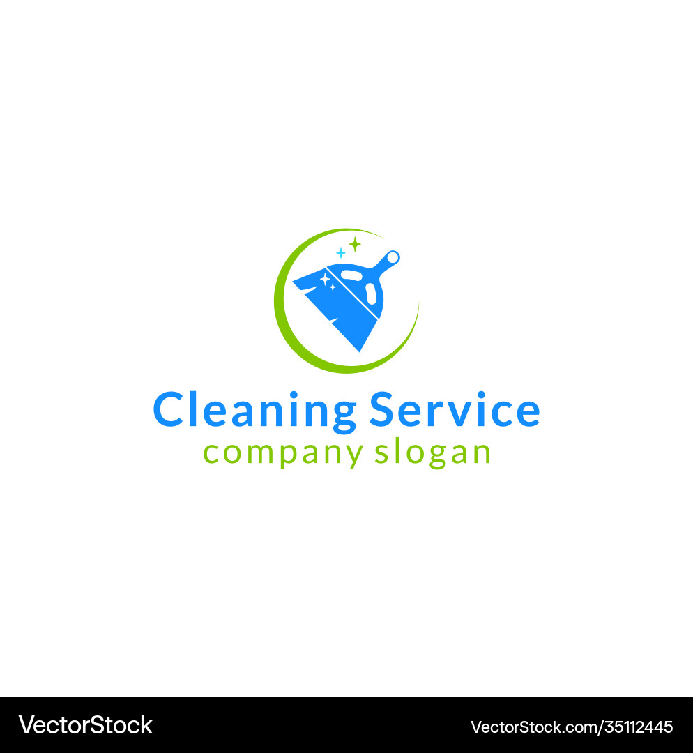 Cleaning broom logo vector image