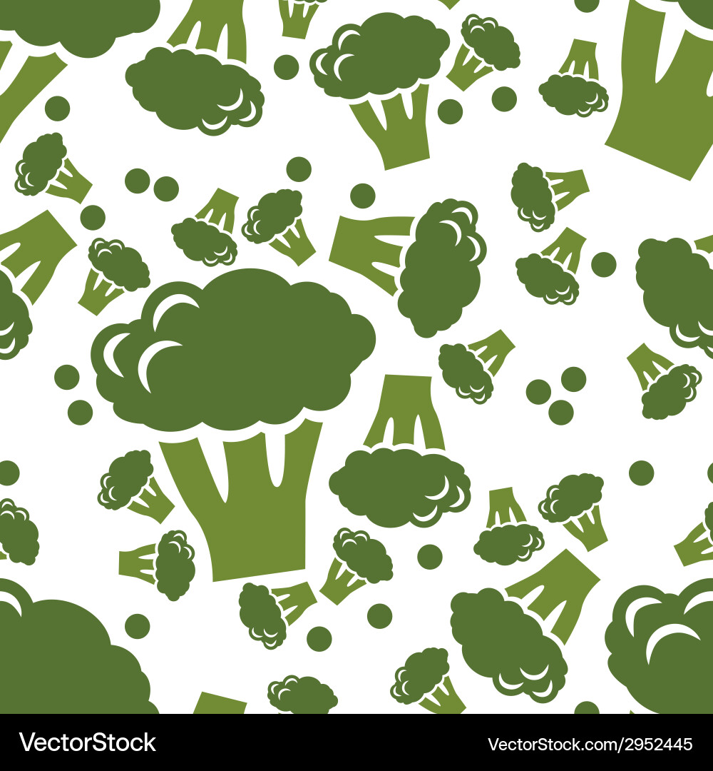 Cloudy Broccoli Pattern Vector Image