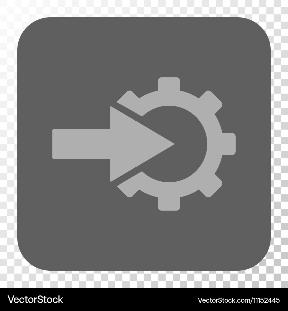 Cog integration rounded square button vector image