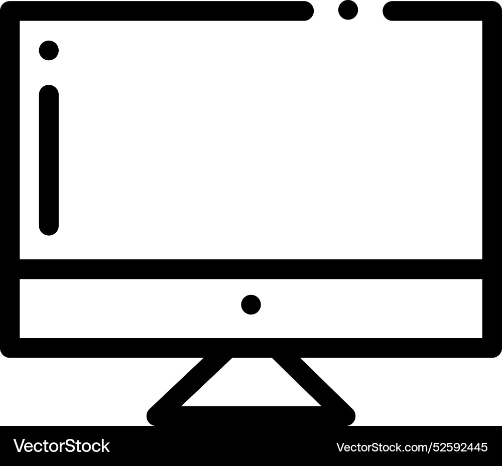Computer screen icon thin linear style design Computer screen icon thin linear style design Vector Image