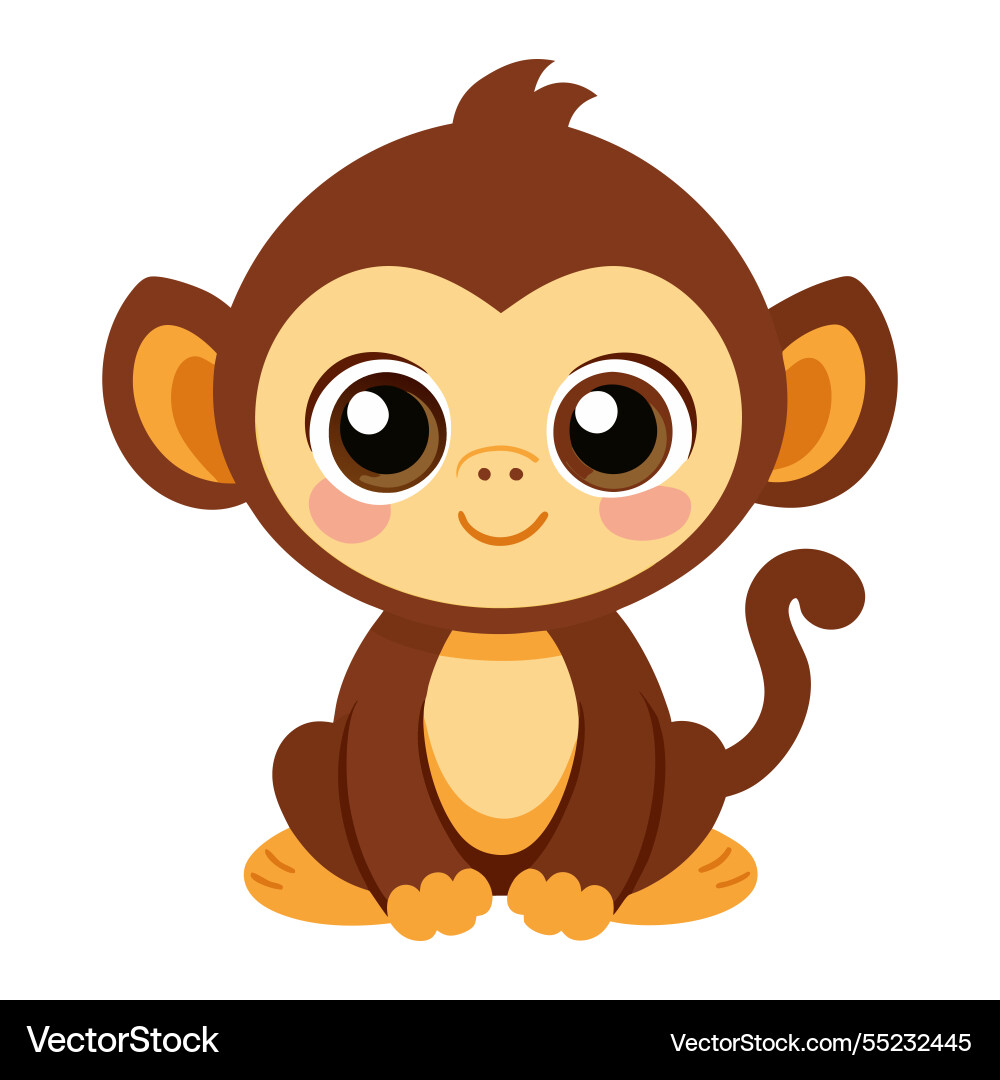 Cute cartoon monkey isolated on white background Cute cartoon monkey isolated on white background vector image