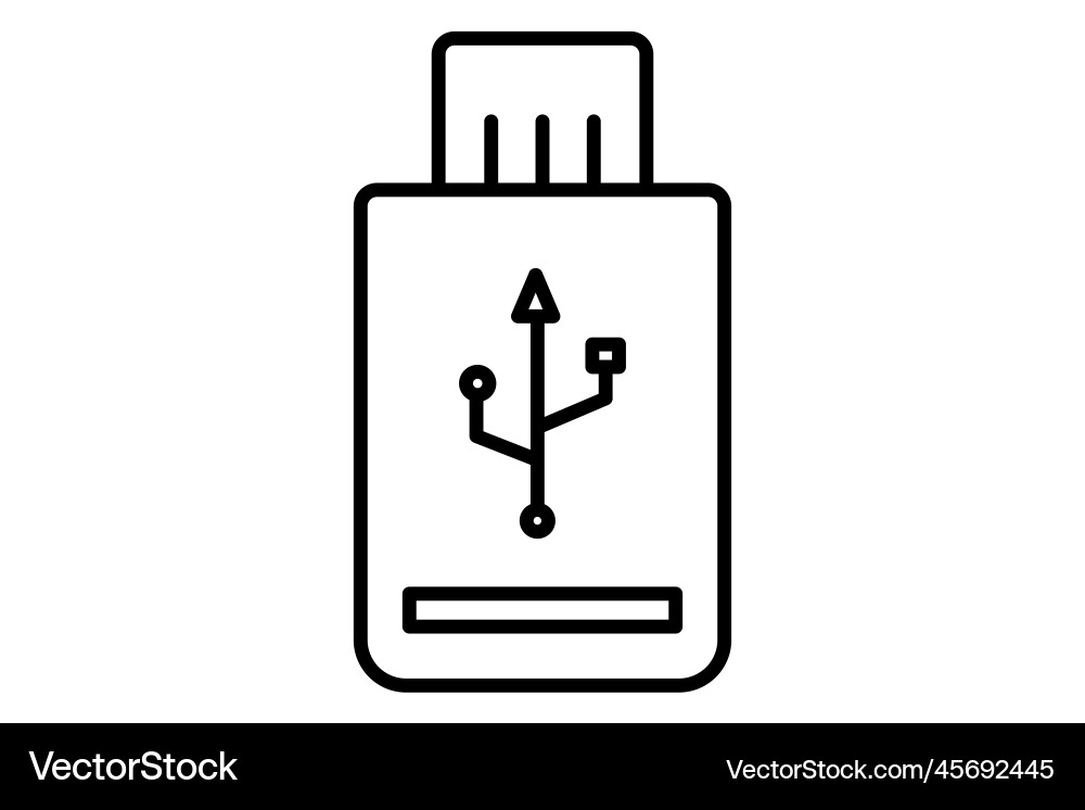 Flashdisk icon related to multimedia line Flashdisk icon related to multimedia line vector image