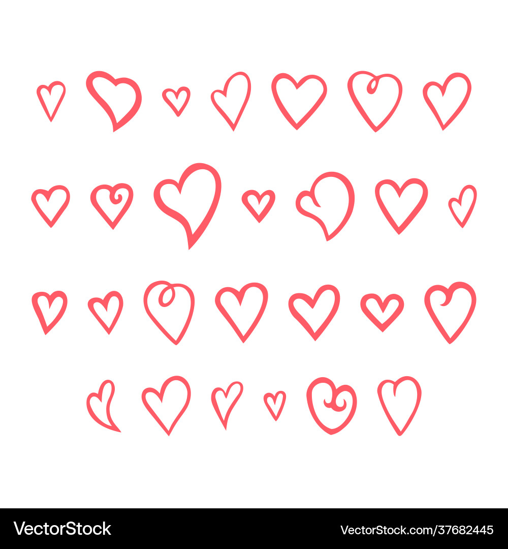 Hand gezeichnet Herzzeichen Liebe Symbole Set Hand gezeichnet Herzzeichen Liebe Symbole Set vektorbild