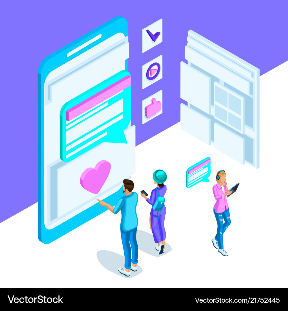 Isometry is a vivid template with an internet Isometry is a vivid template with an internet vector image