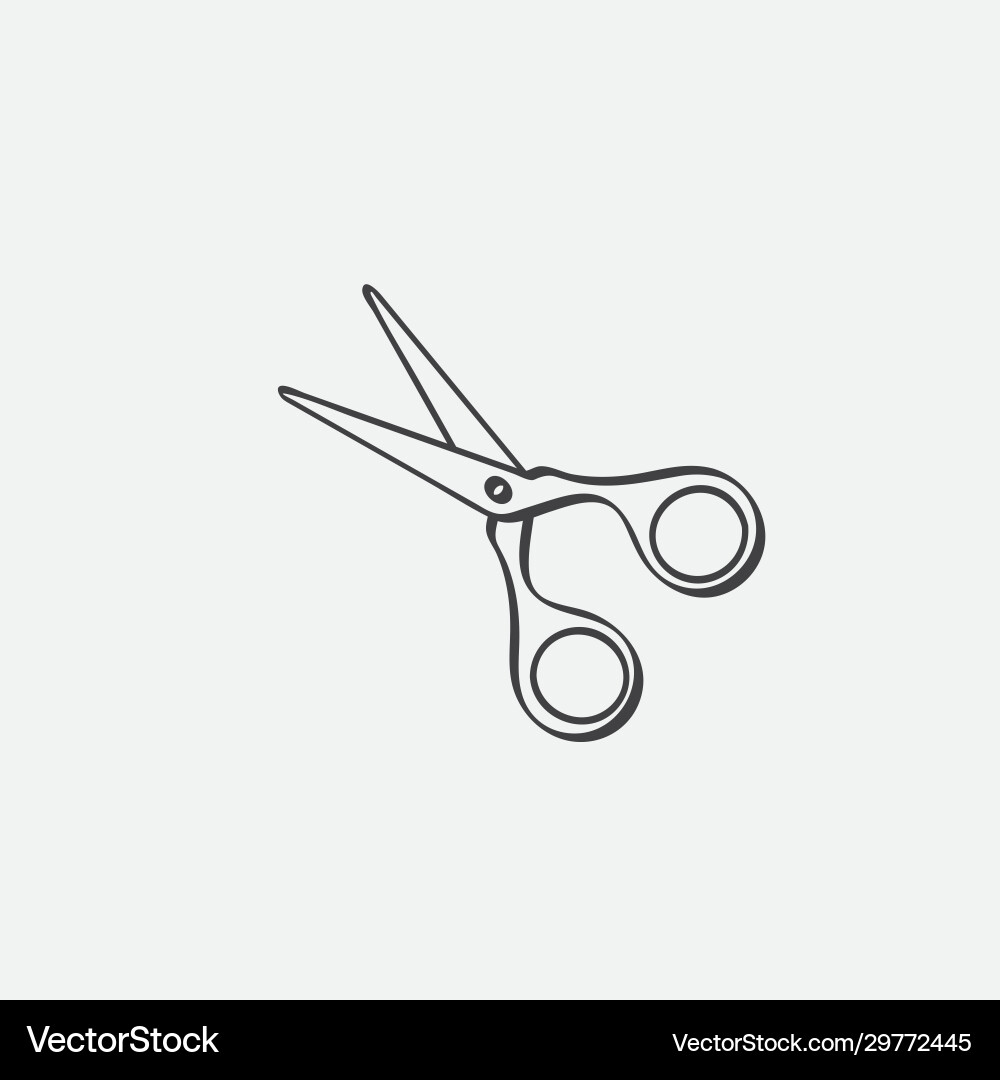 Linear Scissors Icon Vector Image