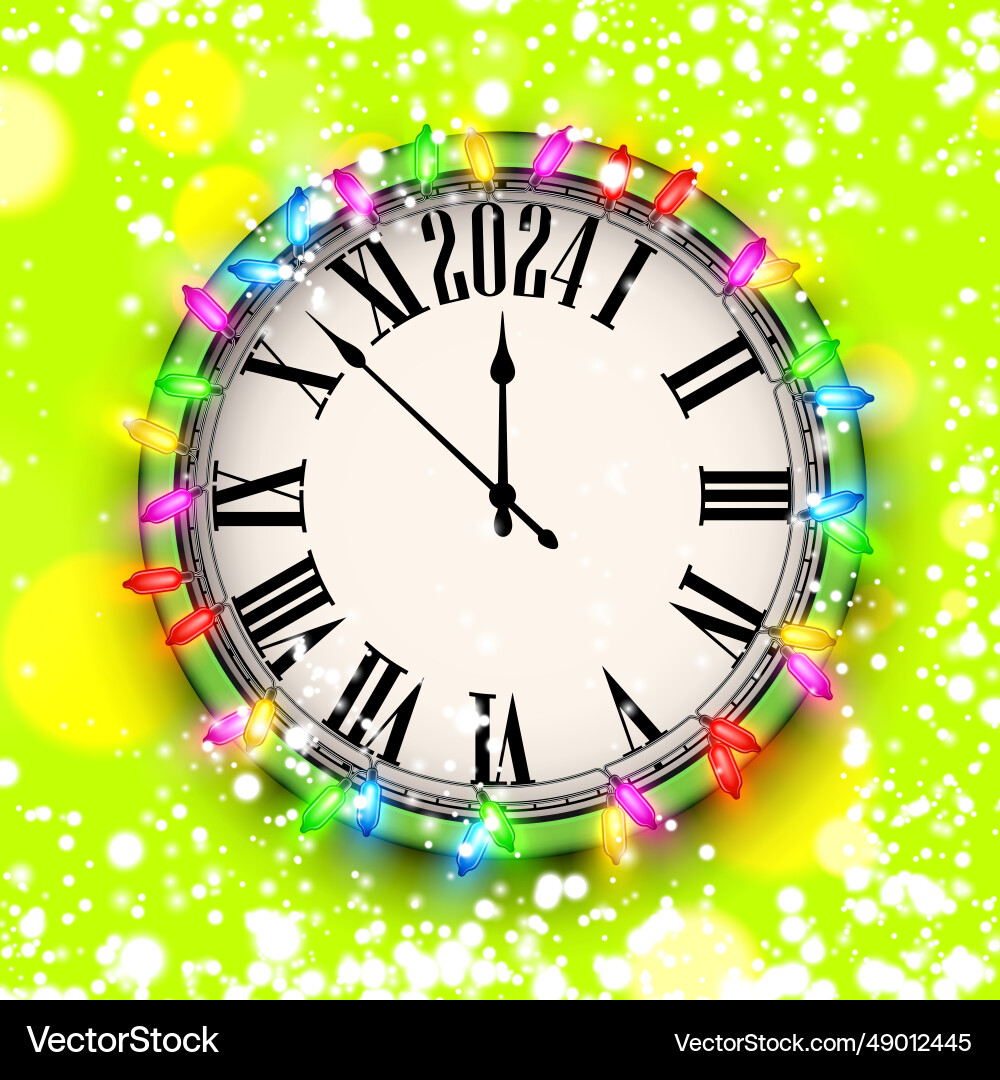 New year 2024 countdown clock with colourful New year 2024 countdown clock with colourful vector image