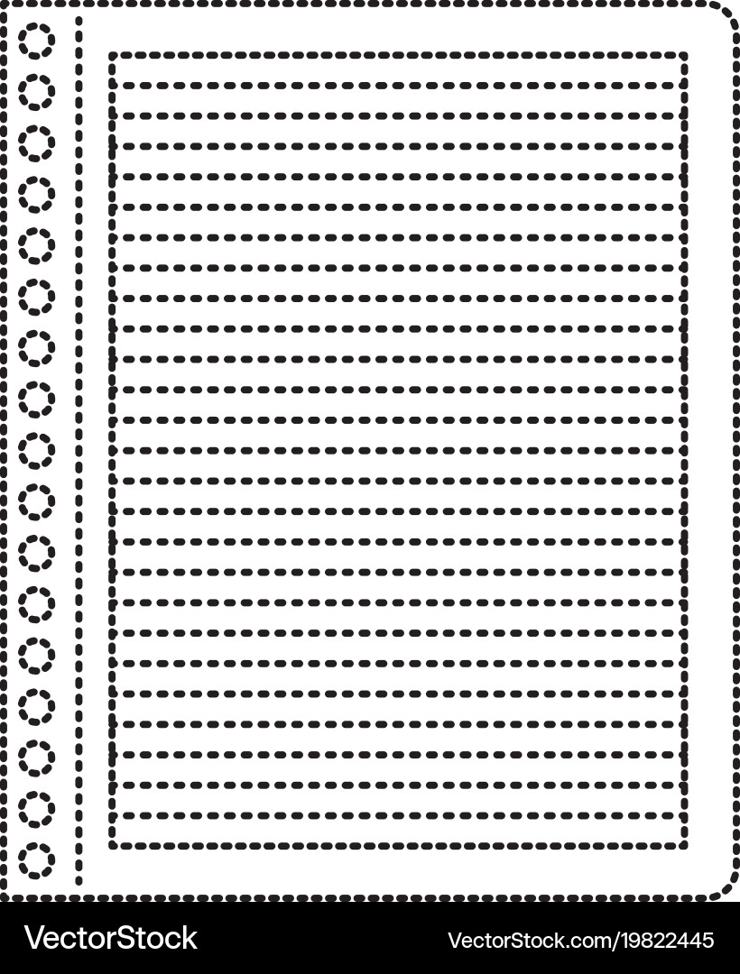 Notebook paper with horizontal lines in black vector image