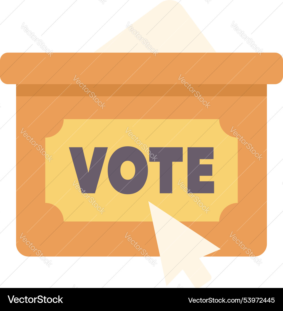 Online voting box being clicked with mouse cursor Online voting box being clicked with mouse cursor vector image