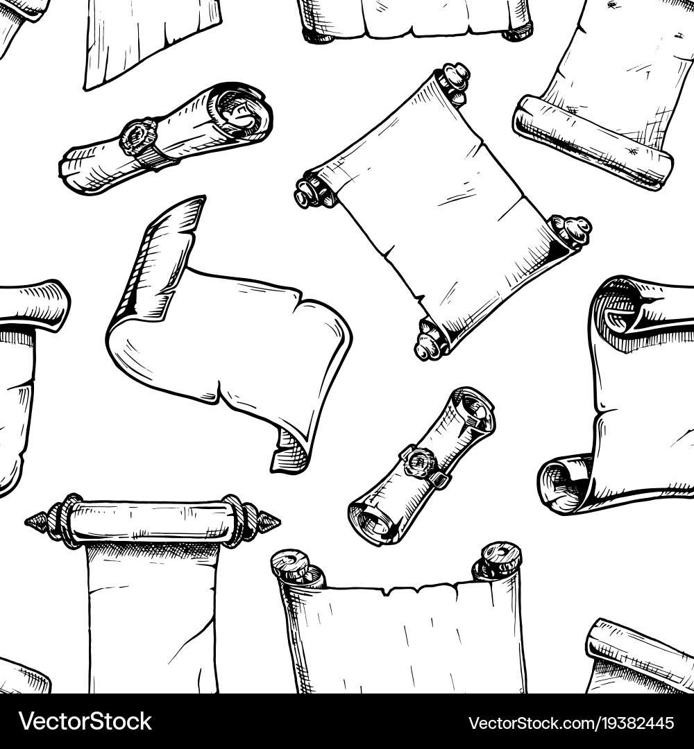 Pattern with old scroll vector image