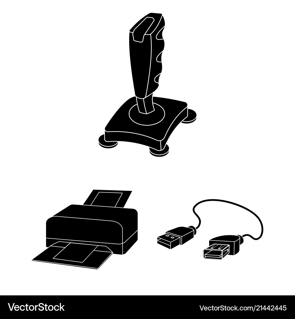 Personal computer black icons in set collection vector image