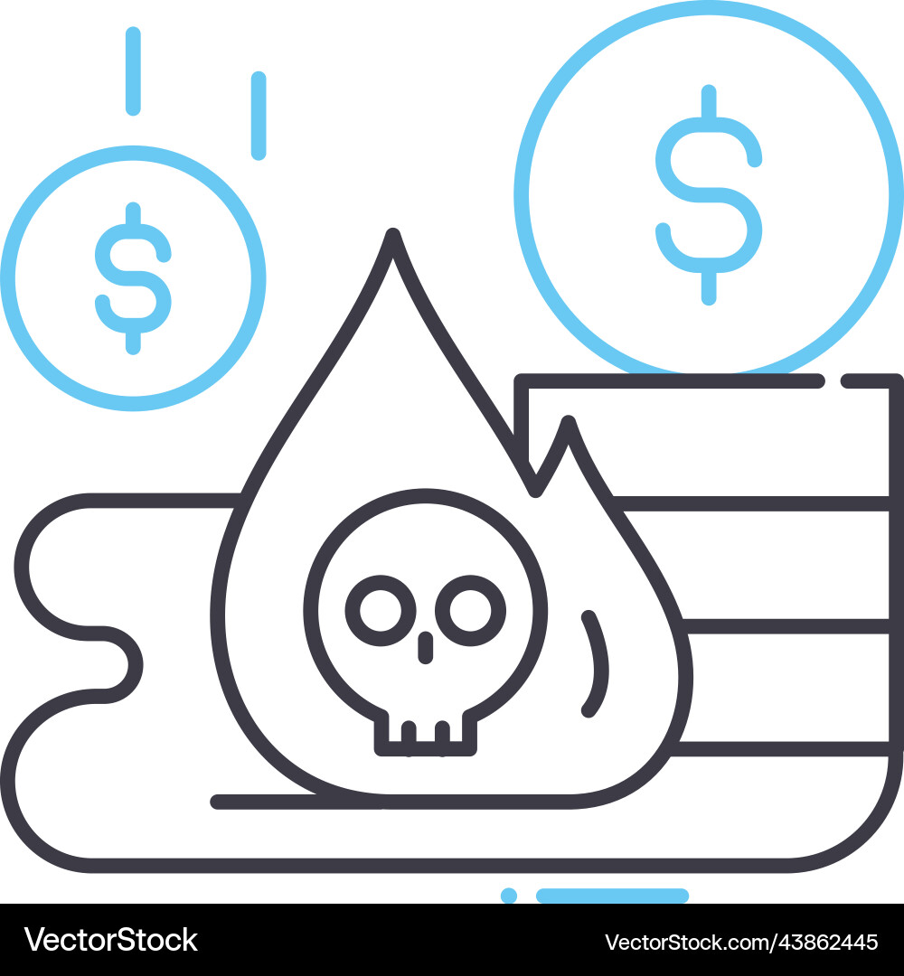 Problem debt line icon outline symbol Vector Image
