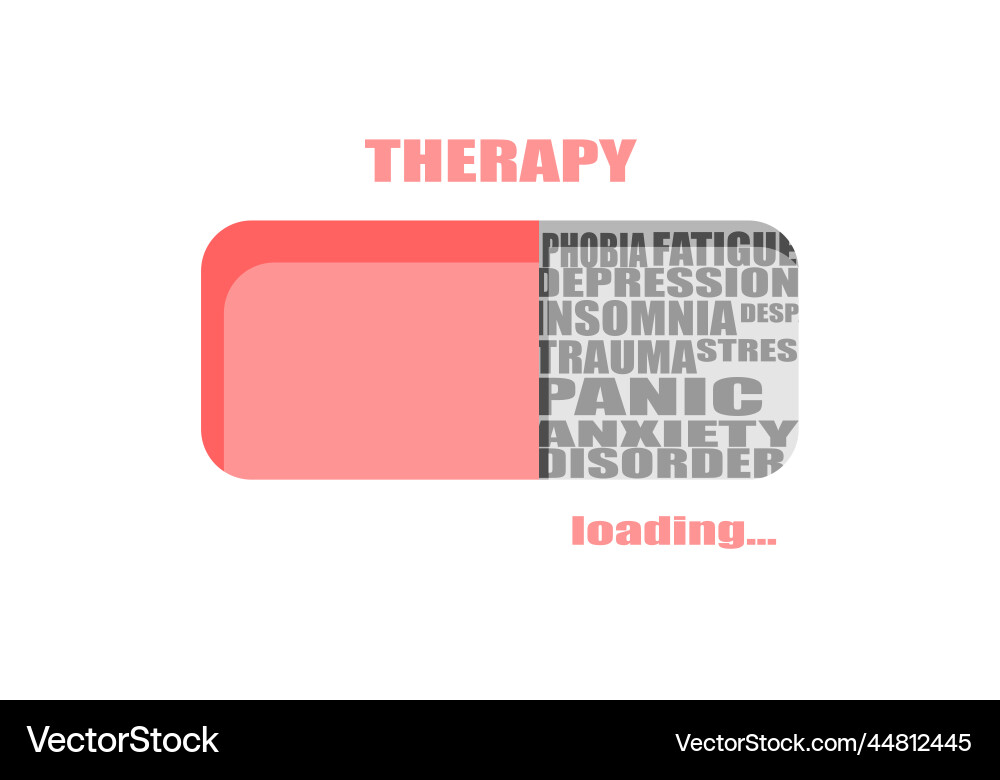 Progress bar or loading with mental health Progress bar or loading with mental health vector image