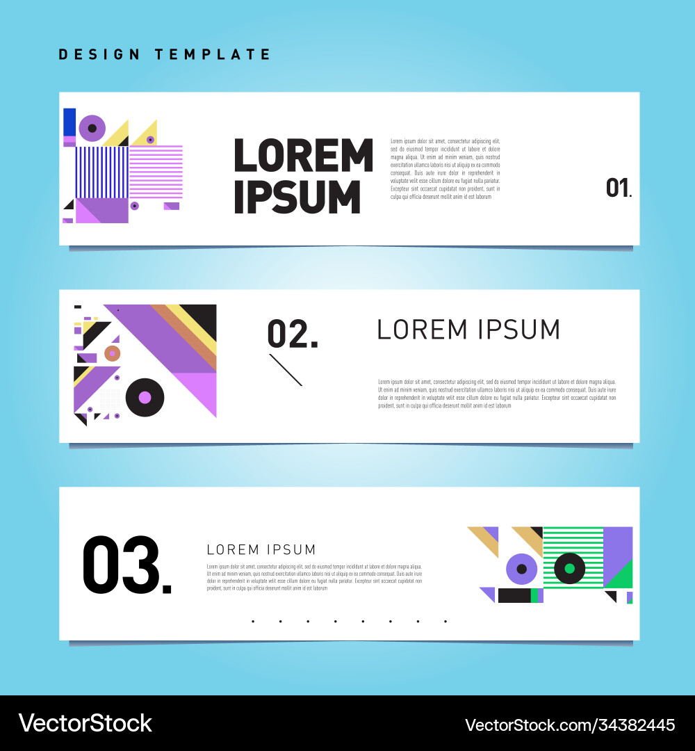 Set abstract banner web design template retro vector image