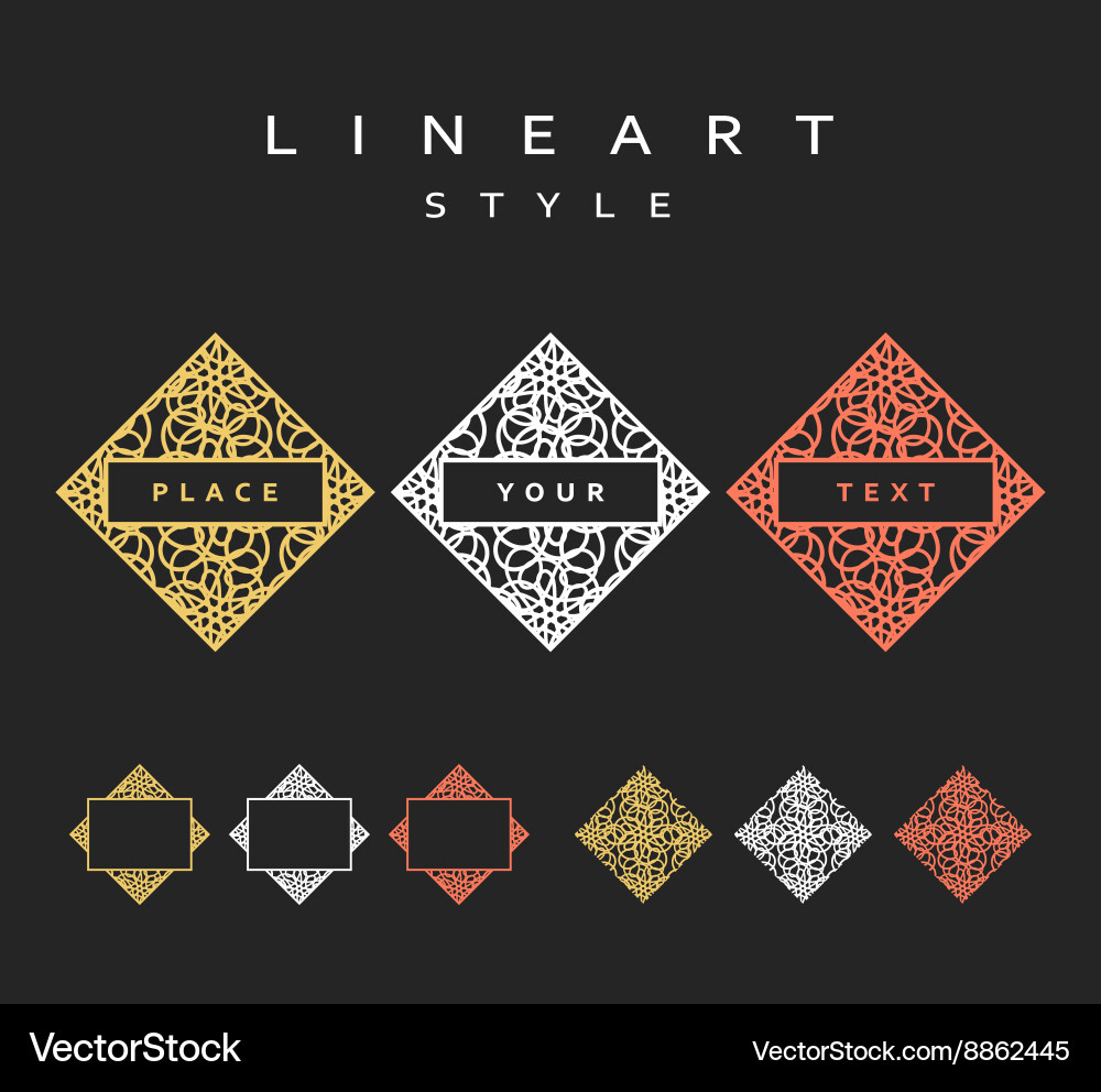 Set of design elements labels and frames Vector Image