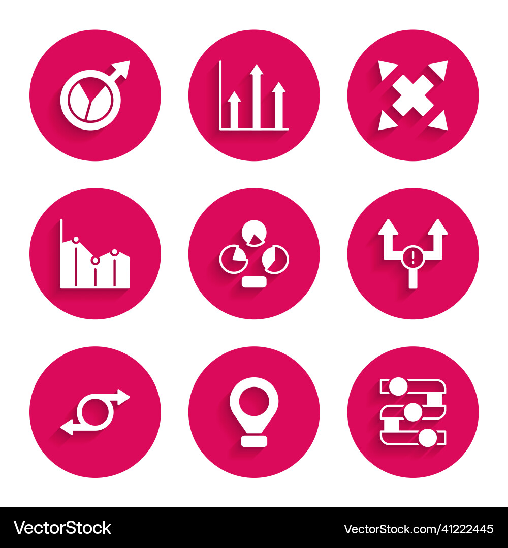 Set pie chart infographic location graph Set pie chart infographic location graph Vector Image