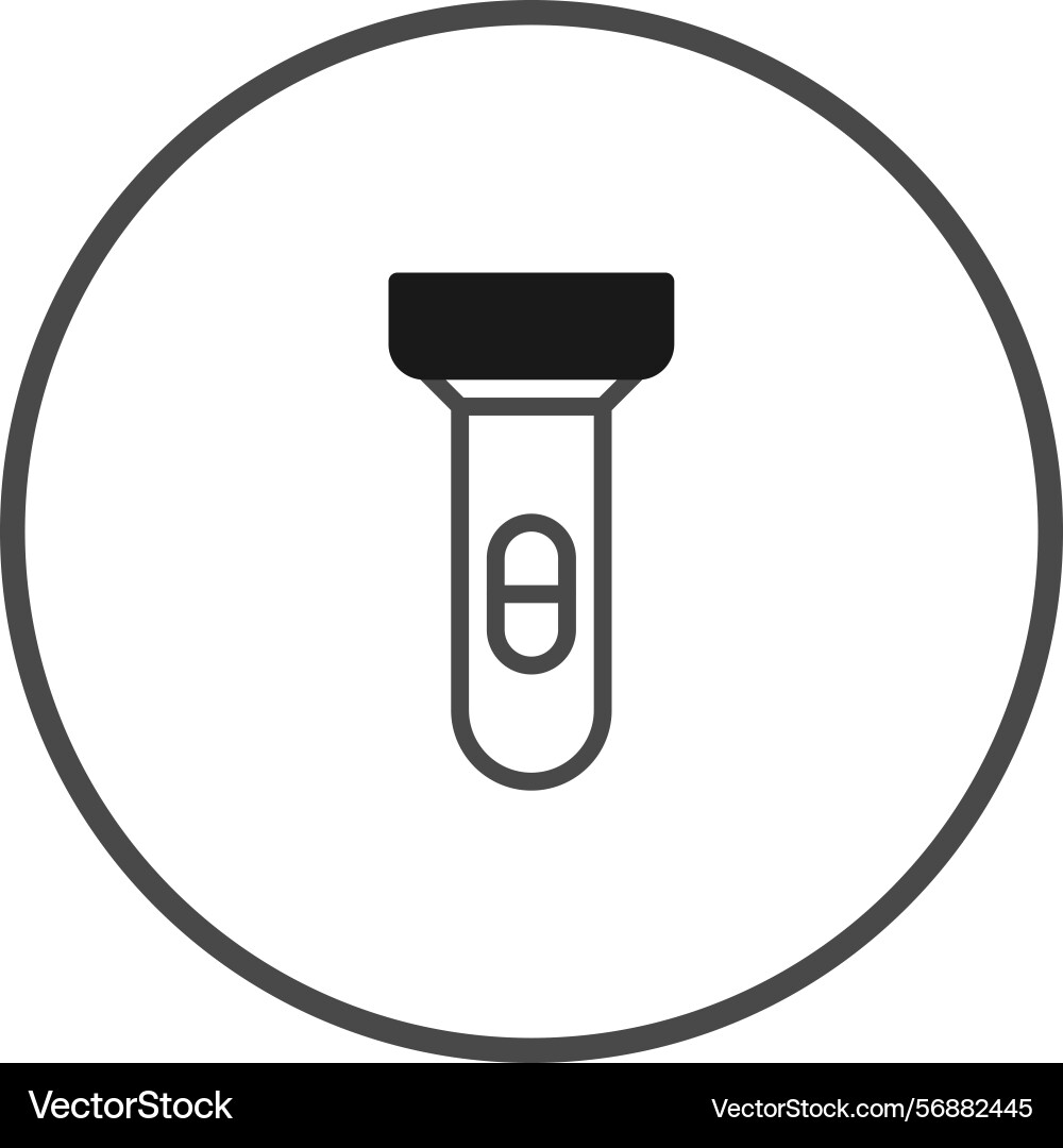 Simple flashlight icon in circle shape design Simple flashlight icon in circle shape design Vector Image