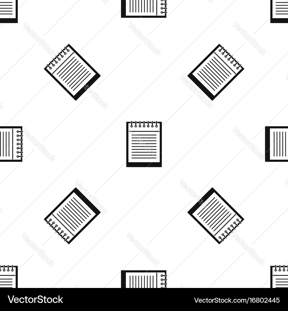 Spiral notepad pattern seamless black vector image