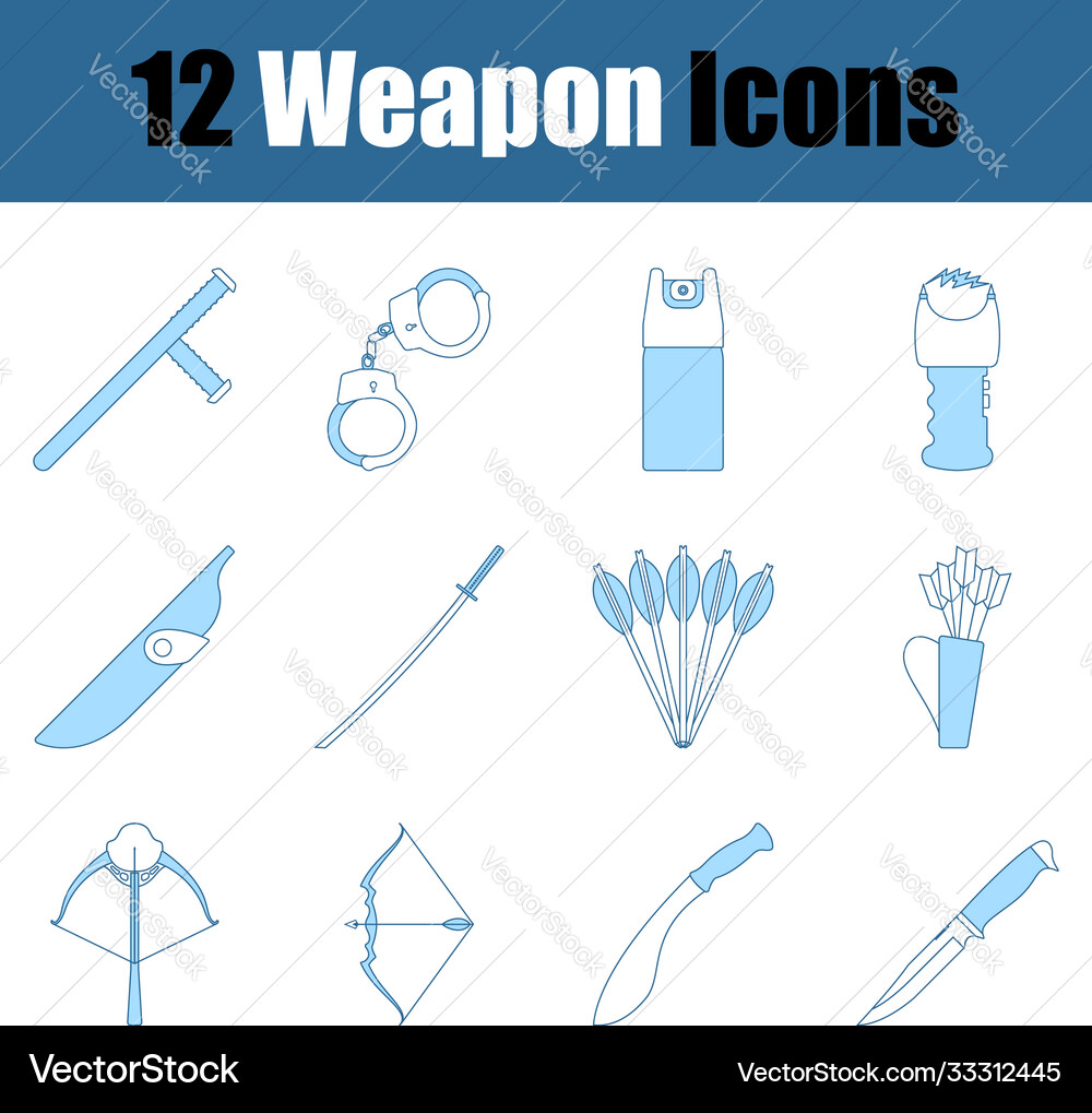 Weapon icon set vector image