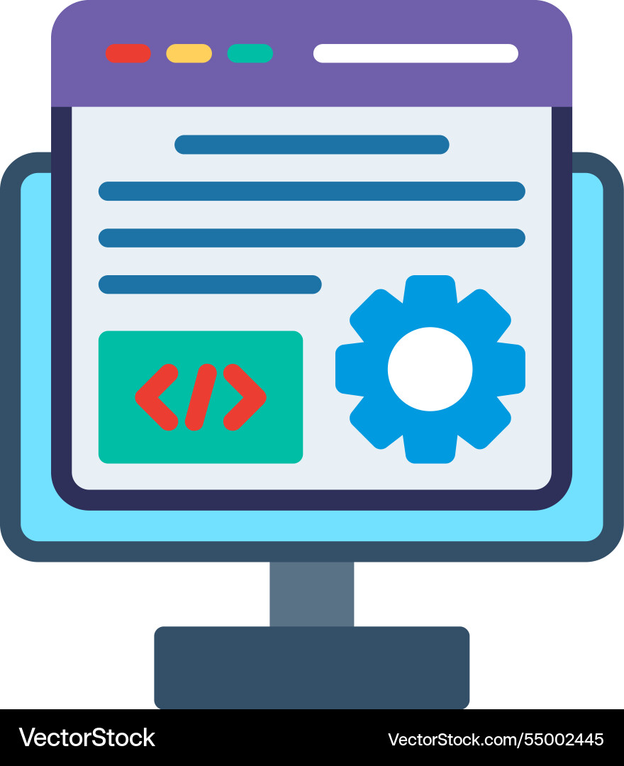Web development flat icon design vector image
