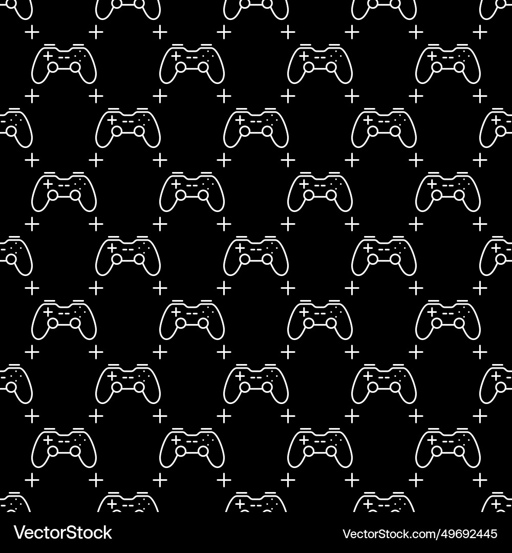 Wireless video game controller gamepad black Vector Image