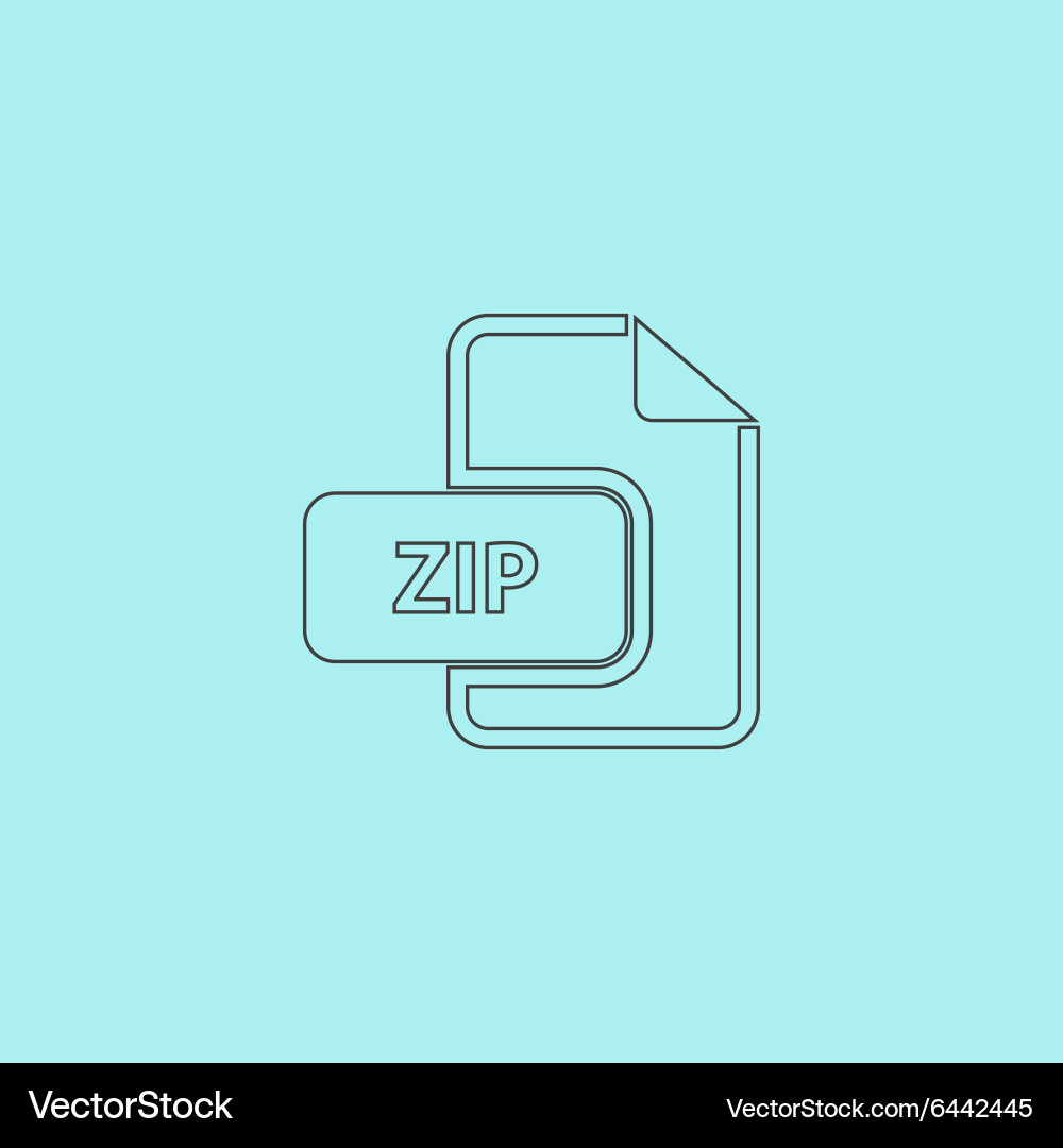 Zip archive file extension icon vector image