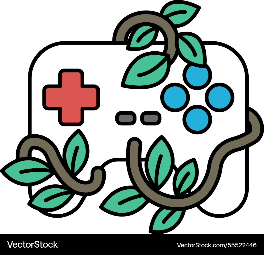 A video game controller with leafy design A video game controller with leafy design vector image