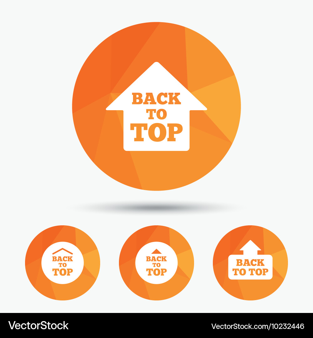Back to top signs scroll up with arrow vector image