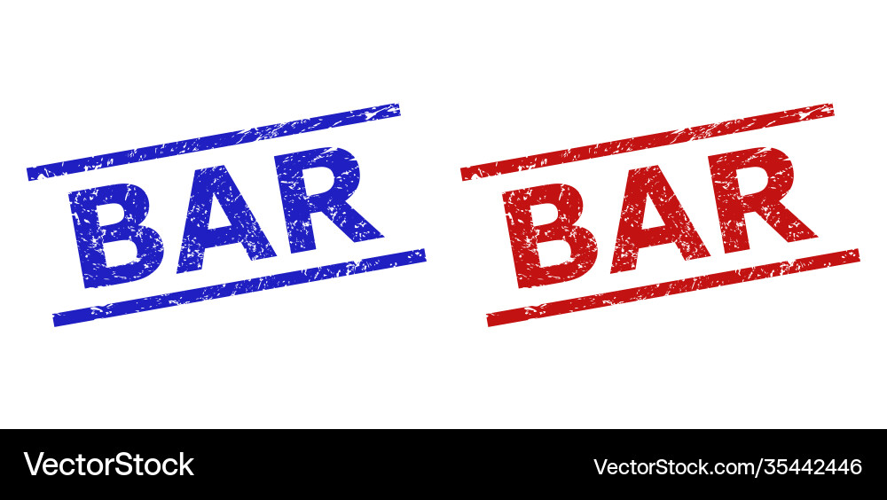 Bar seals with unclean style and parallel lines Vector Image