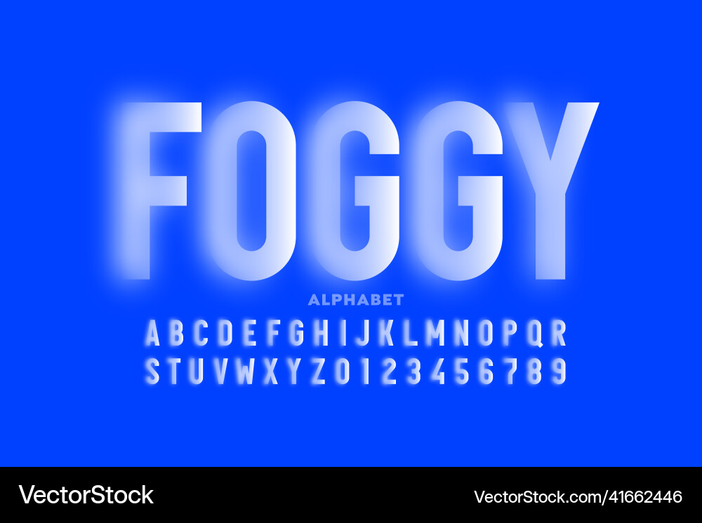 Blurry Alphabet Font with Gradient Effect vector image