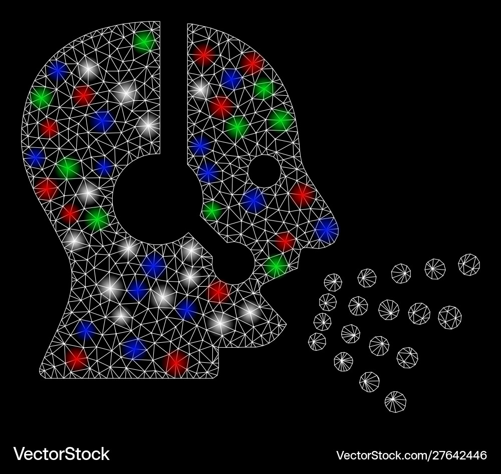 Bright mesh carcass operator speech with light Bright mesh carcass operator speech with light vector image