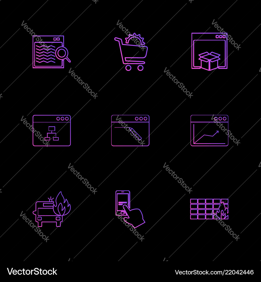 Cart dropbox windows ui layout web user vector image