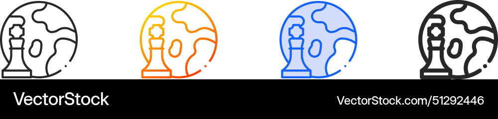 Chess game iconthin linear gradient blue stroke Chess game iconthin linear gradient blue stroke Vector Image