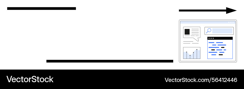 Data flow and analysis represented with arrow Data flow and analysis represented with arrow vector image