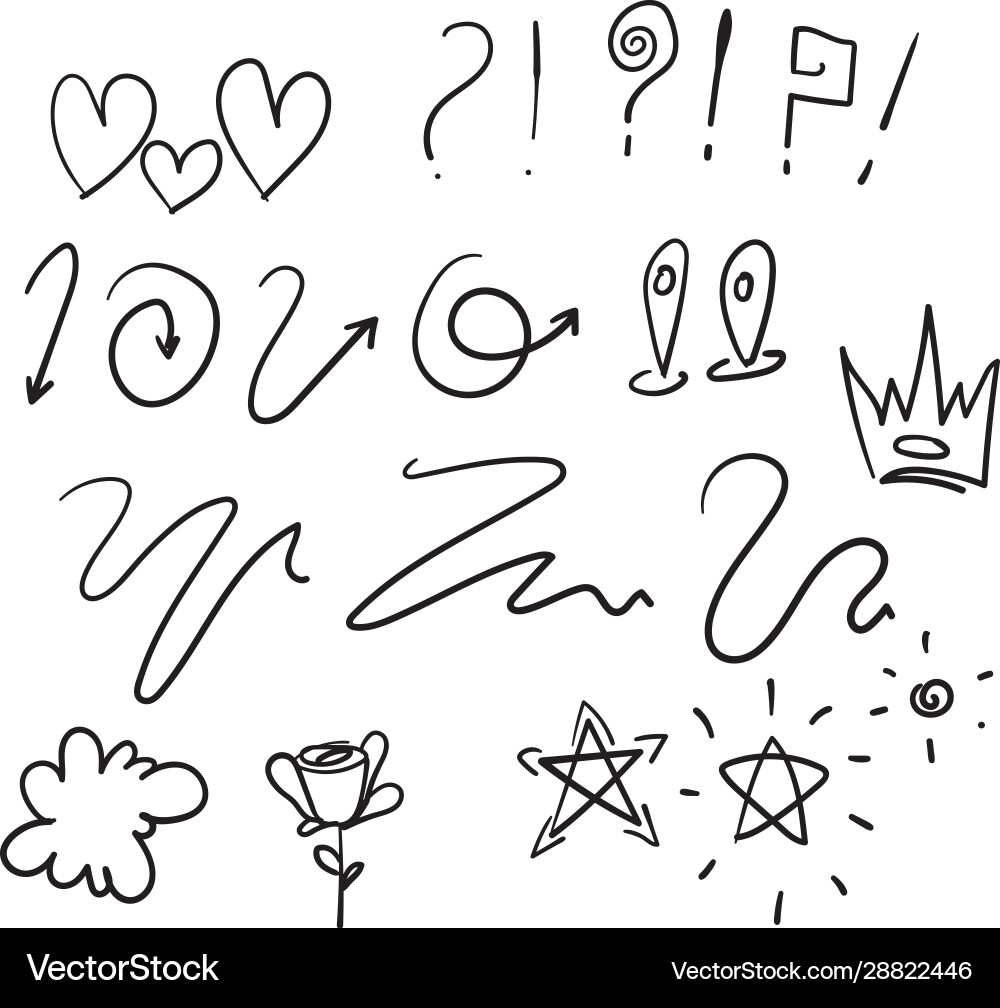 Doodle various object collection with handdrawn Doodle various object collection with handdrawn vector image